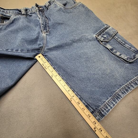 Fubu Jean Shorts Mens 35 Blue Cargo Relaxed Y2K Streetwear 90s - Picture 4 of 8